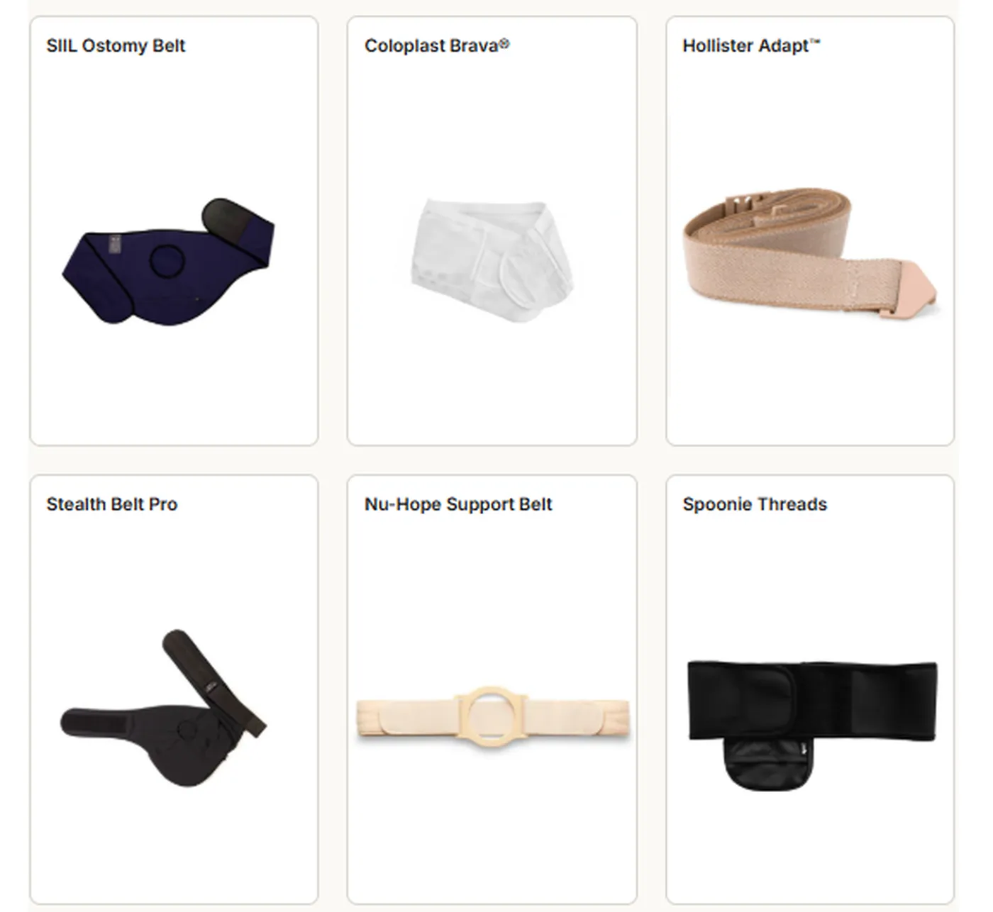 The best ostomy belts of 2026 compared side by side: SIIL Ostomy Belt, Coloplast Brava, Hollister Adapt, Stealth Belt Pro, Nu-Hope Support Belt and Spoonie Threads.